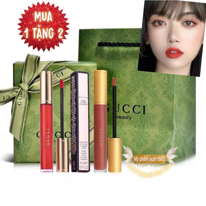 Son Gucci Chính Hãng Fullbox - Son kem Gucci Rouge À Lèvres Matte Lips, Siêu đẹp, Chất Son Lì mịn