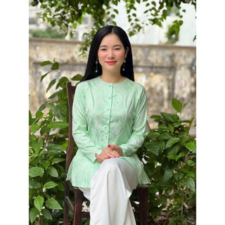 ÁO BÀ BA CÁCH TÂN LỤA GẤM DÂY KÉO