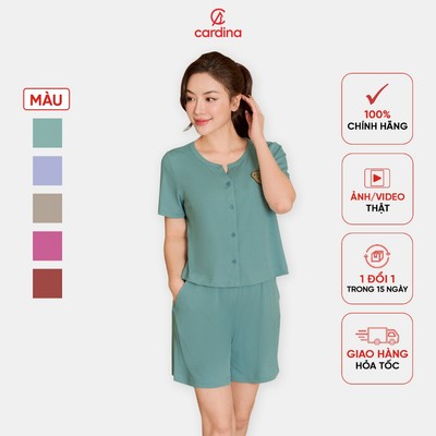 Đồ bộ mặc nhà nữ CARDINA chất liệu tăm lạnh cao cấp co dãn thoải mái phom dáng trẻ trung năng động 5BFN01