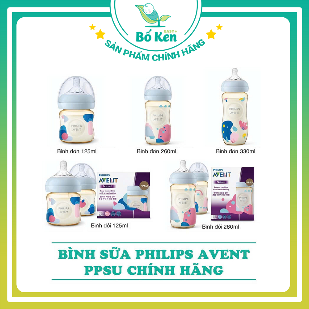 Shop Bố Ken - Bình Sữa Philips Avent nhựa PPSU 125/260/330ML 100% Chính Hãng