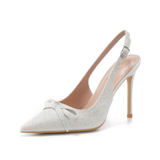  Giày cao gót chất da kim tuyến mới NƠ XINH HM99 mũi nhọn gót cao 7cm,9cm dành cho nàng đi chơi đi tiệc đây ạ 