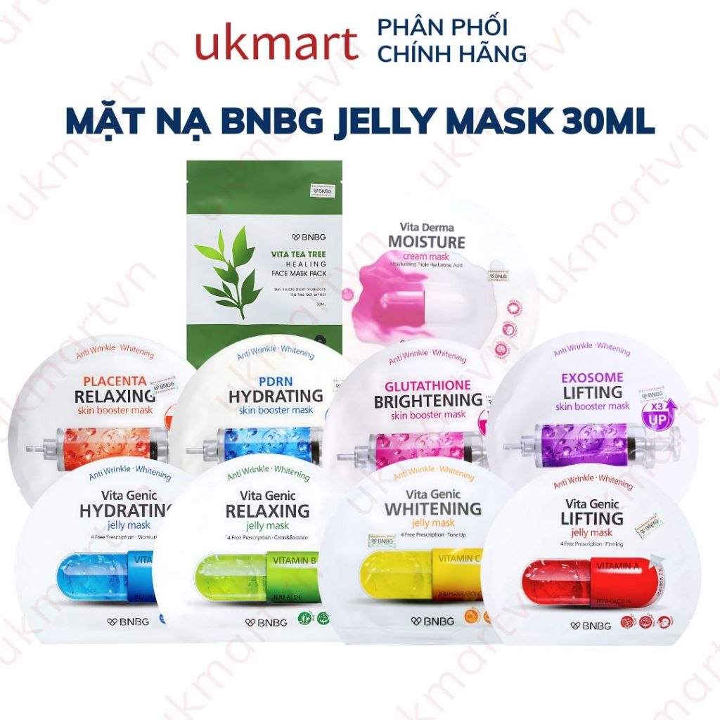 Mặt Nạ BNBG Vita Genic Jelly Mask (30ml) Truyền Năng Lượng, Dưỡng Ẩm,Dưỡng Trắng,Giảm Mụn,Phục Hồi