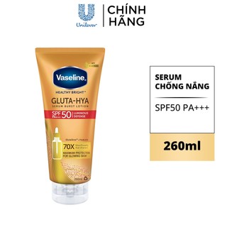   LIVE  Combo 2 serum chống nắng Vaseline GLUTA HYA SPF50 260ml 