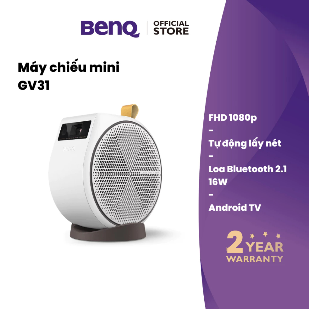BenQ GV31_Máy chiếu mini không dây Android TV _ Full HD, hệ thống loa 2.1, góc chiếu linh hoạt