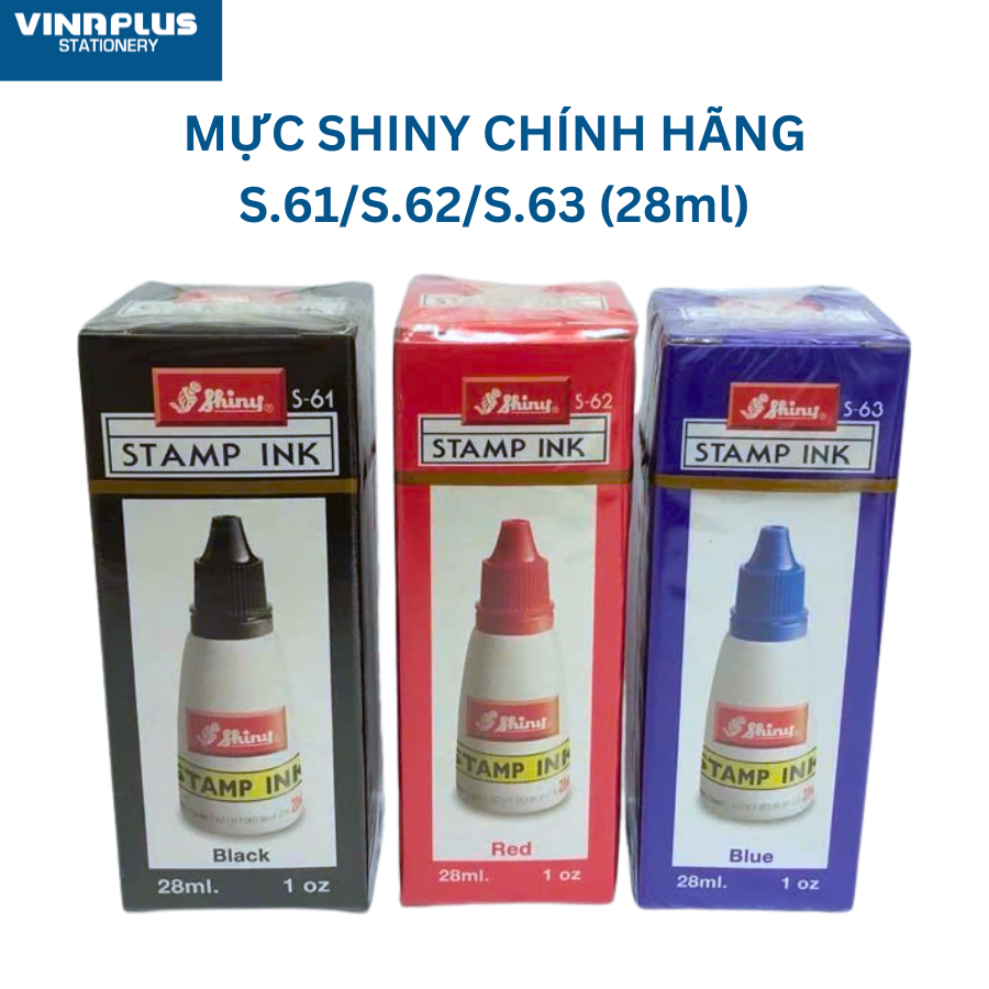 Mực dấu SHINY S.62/63/61 (28ml) – Mực dấu CHÍNH HÃNG - Chuyên dụng cho dấu đóng chứng từ