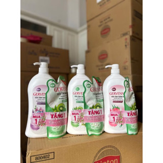  Sữa tắm Gervenne 900g trắng da kiwi dâu việt quất  tặng túi 450g  
