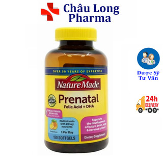  Nhập Khẩu Viên Uống Prenatal Nature Made – Folic +DHA 150 Viên- bổ sung vitamin tổng hợp cho mẹ bầu 