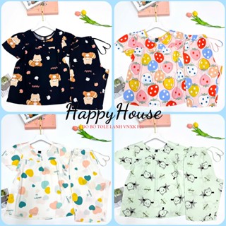 Đồ Tole Mặc Nhà, Bộ Lanh Lửng Tay Ngắn Phối Nút VNXK F21 45-75kg, có BigSize - HappyHouse93