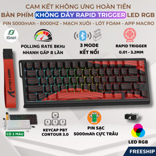 Bàn Phím Không Dây Rapid Trigger Attack Shark X68PRO HE 3 Mode LED RGB Pin 5000mAh 8000Hz, App Macro