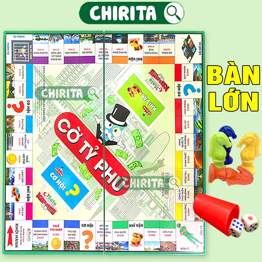 Cờ Tỷ Phú Sato Bàn Nhựa Loại Lớn / Loại Vừa - Bộ Bàn Cờ Tỉ Phú Đồ Chơi Trò Chơi Giải Trí Chirita