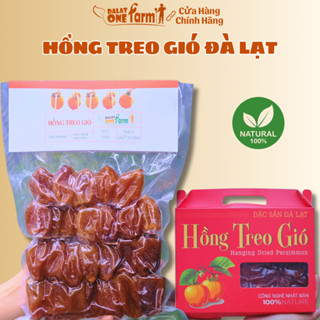 Hồng Treo Gió Đà Lạt, hồng sấy dẻo, Đặc Sản Đà Lạt, 500g/1 túi, kèm hộp quà tặng tết Đà Lạt 2025