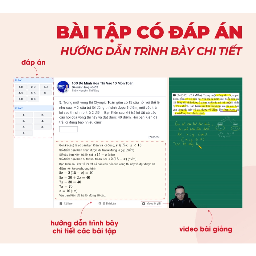 Sách 100 đề minh hoạ thi vào 10 môn Toán - Moonbook | BigBuy360 - bigbuy360.vn