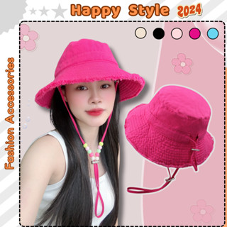 Mũ Bucket Tua Rua Trơn Nón Tai Bèo Vành Rộng Thêu Nơ Kèm Dây Basic Chống Nắng Form Unisex Nam Nữ N158