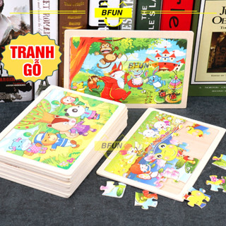Tranh Ghép Hình Cho Bé Bằng Gỗ 24 Mảnh & 60 Mảnh - Đồ Chơi Xếp Hình Nhiều Chủ Đề Giúp Bé Phát Triển Bfun
