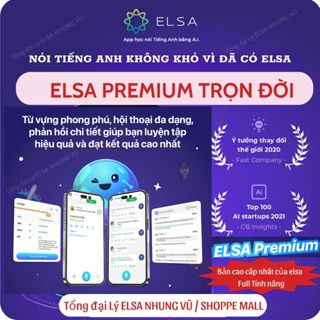 ELSA Premium Trọn đời ( ELSA Pro, AI Role Play, Speech Analyzer and All Books) - ELSA Premium Lifetime
