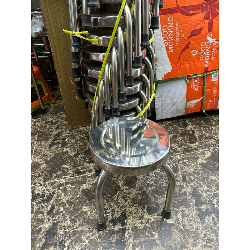 Ghế đẩu inox cao 25,30,40cm, (Hàng dày)