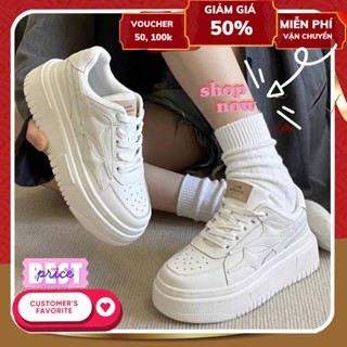 [NỘI ĐỊA TRUNG-LOẠI 1] Giày Thể Thao Nữ SETCAO Màu Trắng Đế Cao 4cm Mới Buộc Dây Hot Hàn Quốc Thời trang đi học đẹp xinh