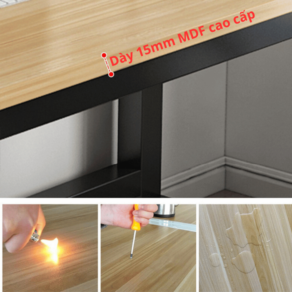 Bàn văn phòng Bàn làm việc cao cấp  chân sắt 4x4cm sơn tĩnh điện Mặt MDF 16mm, chịu tải 270kg | BigBuy360 - bigbuy360.vn