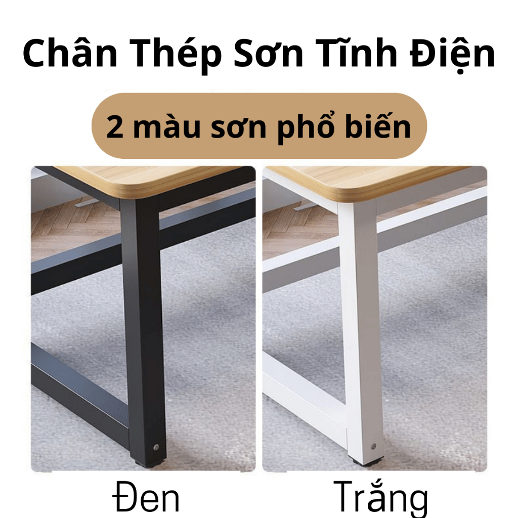 Bàn văn phòng Bàn làm việc cao cấp  chân sắt 4x4cm sơn tĩnh điện Mặt MDF 16mm, chịu tải 270kg | BigBuy360 - bigbuy360.vn