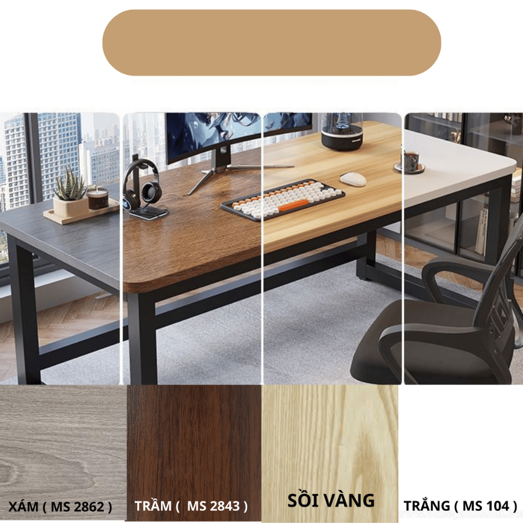 Bàn văn phòng Bàn làm việc cao cấp  chân sắt 4x4cm sơn tĩnh điện Mặt MDF 16mm, chịu tải 270kg | BigBuy360 - bigbuy360.vn