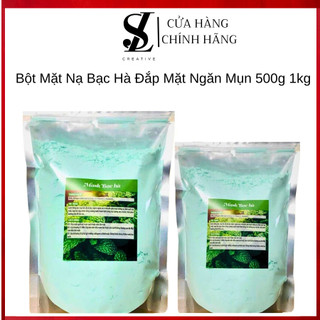  Bột Mặt Nạ Dẻo Bạc Hà Đắp Mặt Nạ | Chăm Sóc Da Mụn Trắng Sáng Da Se Khít Lỗ Chân Lông | Mịn Da Mờ Thâm Gói 500g 1000g 