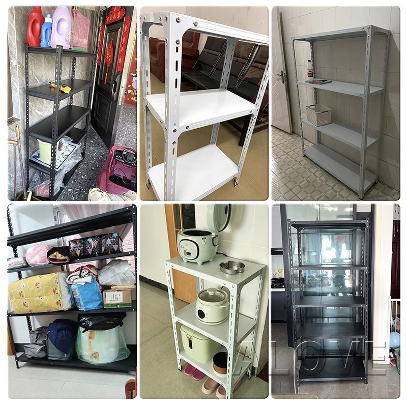ALOVE Kệ sắt đa năng 200x40x180cm đen trắng để đồ nhà kho phòng khách chịu lực tốt bắt vít chắc chắn | BigBuy360 - bigbuy360.vn