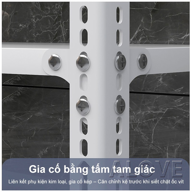 ALOVE Kệ sắt đa năng 200x40x180cm đen trắng để đồ nhà kho phòng khách chịu lực tốt bắt vít chắc chắn | BigBuy360 - bigbuy360.vn