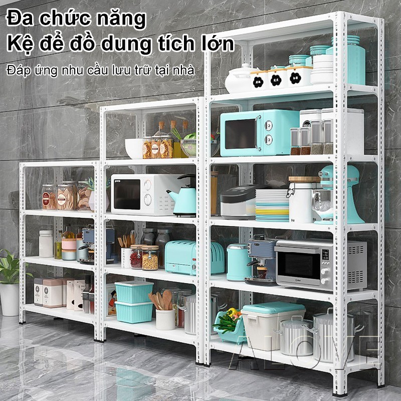 ALOVE Kệ sắt đa năng 200x40x180cm đen trắng để đồ nhà kho phòng khách chịu lực tốt bắt vít chắc chắn | BigBuy360 - bigbuy360.vn