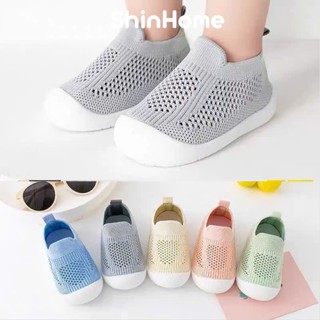 Giày tập đi chống trượt, giày bún vải lưới đế cao su cho bé trai bé gái 0-3 tuổi ShinHome