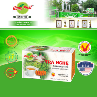 Trà nghệ túi lọc hùng phát - tntl - hộp 50g từ nghệ & bồ công anh - đạt chuẩn iso haccp