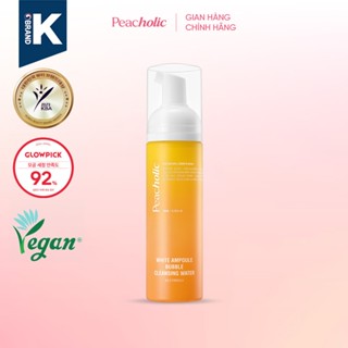 Nước tẩy trang tạo bọt Peacholic White ampoule bubble cleansing water 200ml