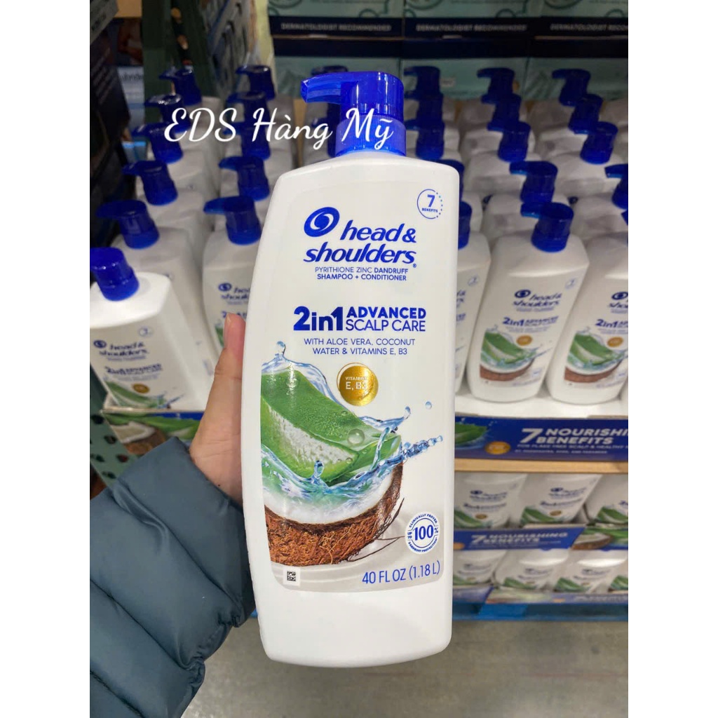 Dầu gội xả giảm gàu date T2/2027 Head & Shoulders 2 in1 dung tích 1.18 lít - EDS Hàng Mỹ