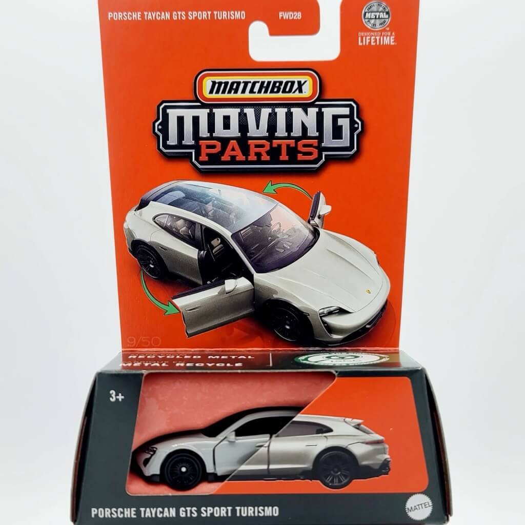 Xe mô hình Matchbox Moving Parts Porsche Taycan GTS Sport Turismo (2025)