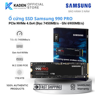 Ổ cứng SSD Samsung 990 Pro PCIe Gen 4.0 x4 NVMe V-NAND M.2 2280 -Hàng Chính Hãng