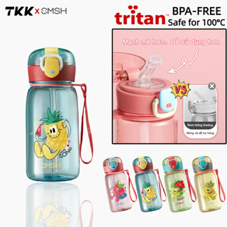 Bình Nước Cho Bé 400ml Dễ Thương Bình Tập Hút Cho Bé Có Ống Hút Vật Liệu Lành Mạnh Tritan BPA-Free