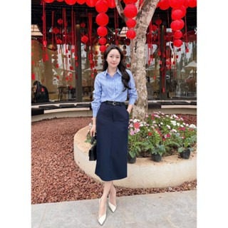 Áo Sơ Mi Thô Kẻ Túi Ngực Cổ Đức Tay Dài Lala Fashion Mã4327A