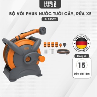 Bộ vòi nước tưới cây rửa xe đa năng Lebenlang LBLB3367 dây dài 15m, 7 đầu, treo được tường có ốc vít