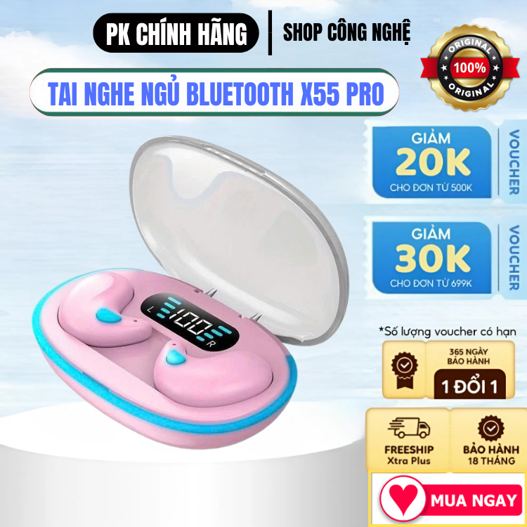 Tai Nghe Ngủ Bluetooth 5.3 Nhét Tai X55 / F9 / M10 PRO Mẫu Mới Mỏng Nhẹ Nằm Ngủ, Micro Tích Hợp, Hàng Nhập Khẩu Cao Cấp