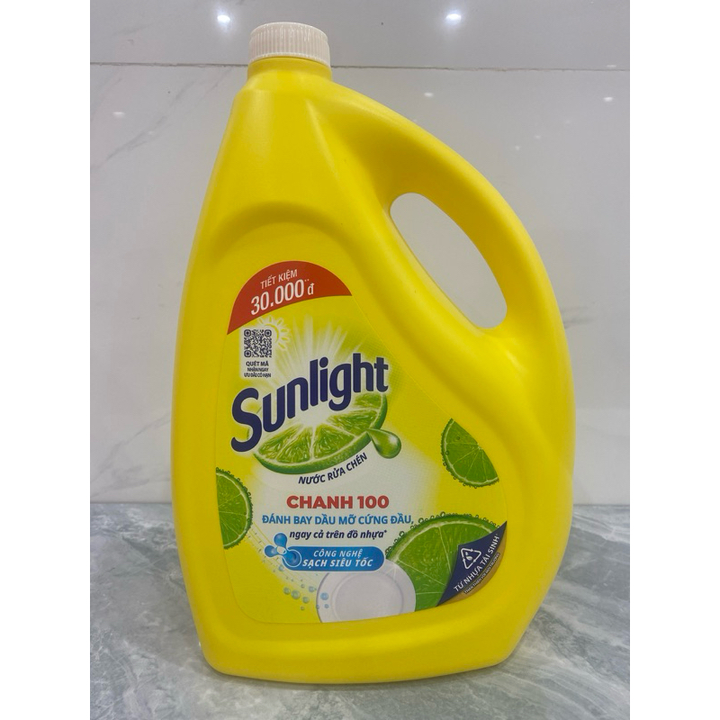 Nước rửa chén Sunlight huơng chanh can 3.6kg ( mầu vàng )