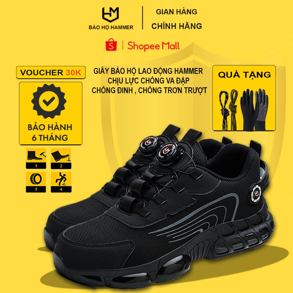 Giày Bảo Hộ Lao Động HAMMER AIR Khóa Vặn / Chống Đinh/ Chống Va Đập/ Cách Điện/ Chống Trơn Trượt
