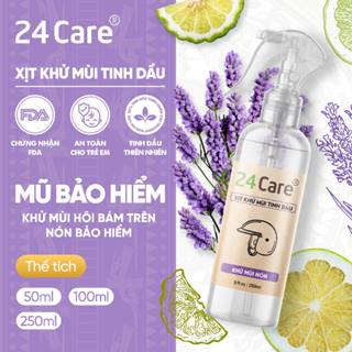 Xịt Khử mùi Nón bảo hiểm Tinh dầu 24care - dung tích 50ml/ 100ml/ 250ml