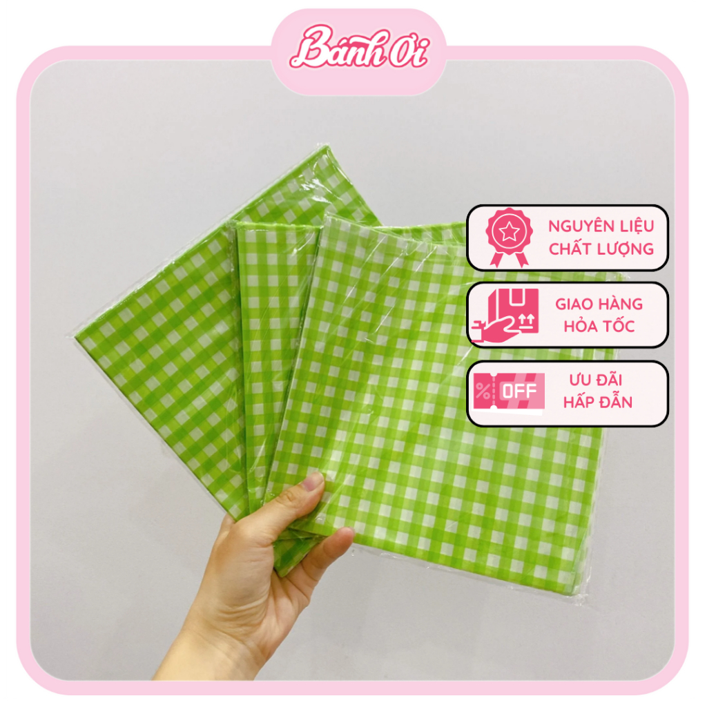 Giấy nến lót hộp Bã mía, hộp Bento, giấy caro lót bánh - Bánh Ơi