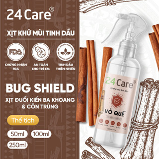 Xịt khử mùi thơm phòng Quế 24Care 50ml - Xua đuổi côn trùng, định tâm, kháng khuẩn
