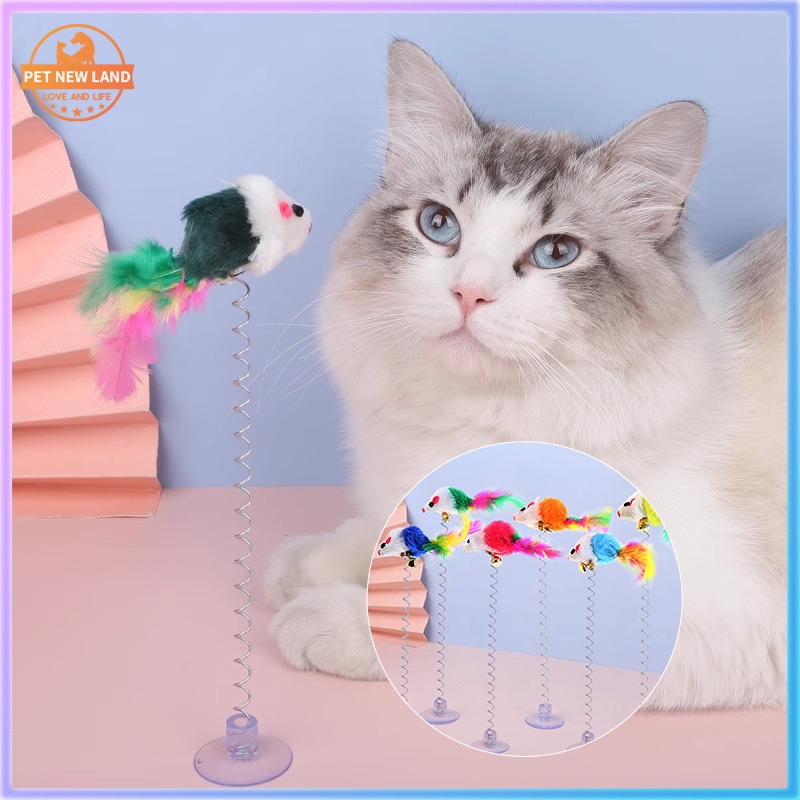 Đồ chơi chuột lò xo cao cấp cho mèo, Đồ chơi thú cưng màu sắc ngẫu nhiên