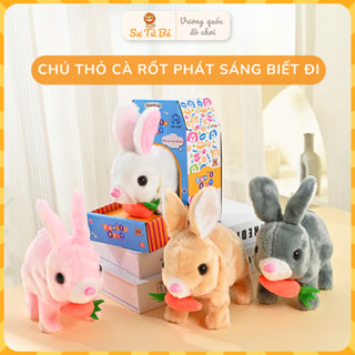 Đồ chơi chú Thỏ Cà Rốt có đèn phát sáng biết nhảy, biết kêu bibi, vẫy tai xinh