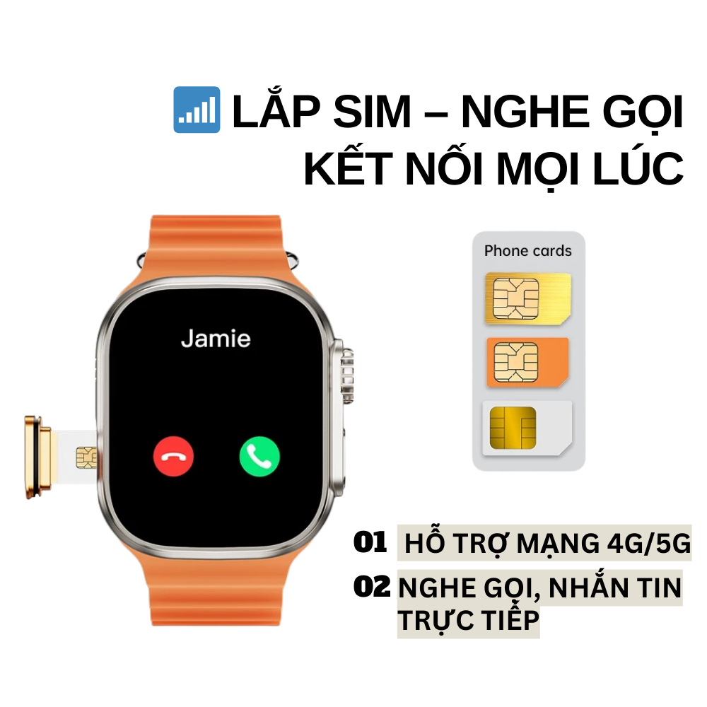 Đồng Hồ Thông Minh S9 Ultra 5G Gắn Sim, Đồng Hồ Gọi Điện, Theo Dõi Sức Khỏe, Nghe Nhạc, Nhắn Tin