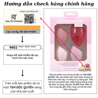 set 4 mút tán RT REAL TECHNIQUES Limited Edition Cleanse, Blend, Set and Go Makeup Sponge Set