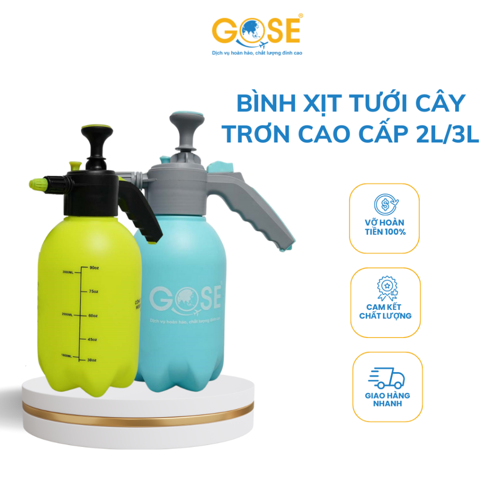  Bình tưới cây cảnh 2L 3L GOSE bình phun sương phun nước đồ làm vườn cao cấp siêu bền 