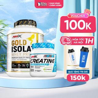 Combo Sữa Tăng Cơ Amix Gold Whey Protein Isolate 5lbs + Amix Creatine Creapure Chính Hãng