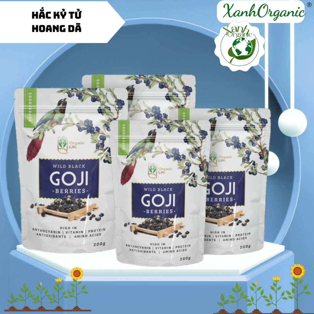[Vụ mới ]Hắc kỷ tử (kỷ tử đen) hoang dã black goji berry Organic Life 200g, hắc kỷ tử hữu cơ organic